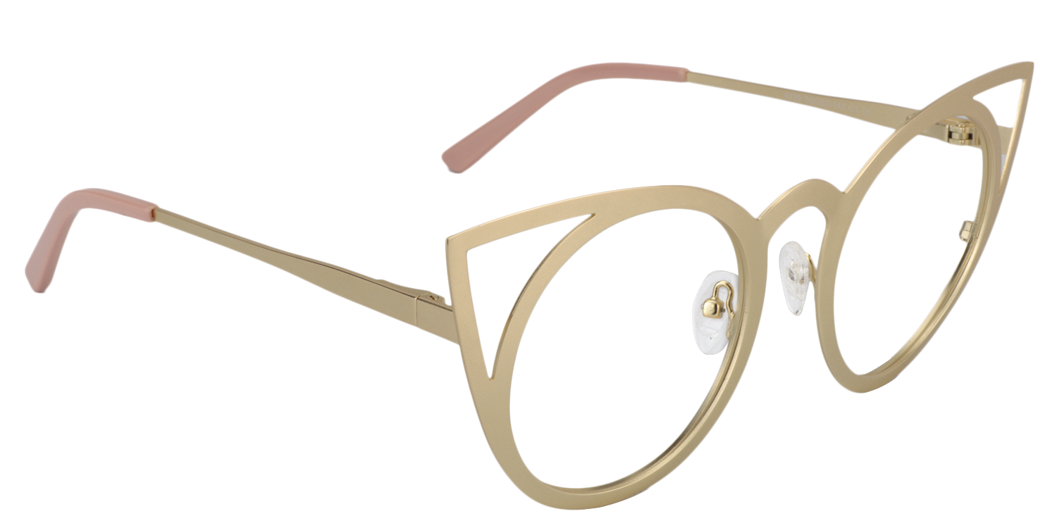 Cat-eye Gold Glasses | Zeelool Glasses3