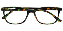Teresa Rectangle Green Floral Glasses 5