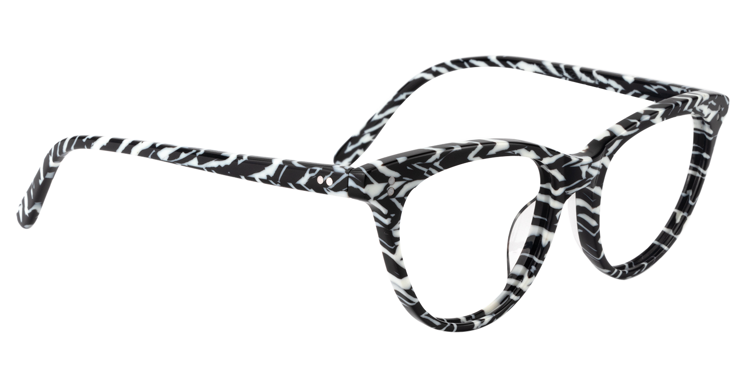 Oval Black-White Glasses | Zeelool Glasses2