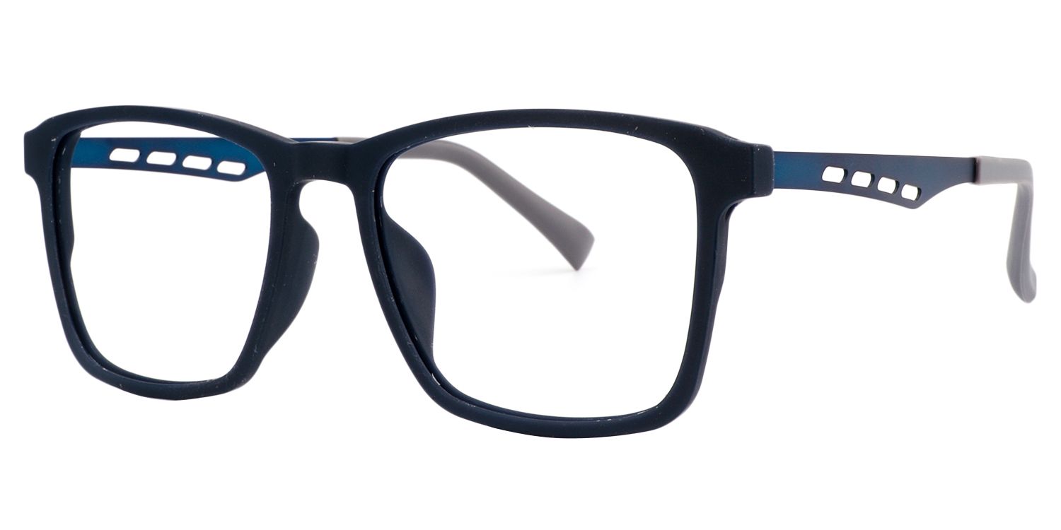 Rectangle Dark Blue Glasses | Zeelool Glasses3