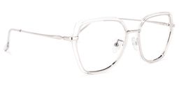 Noemi Geometric Clear-Silver Glasses2