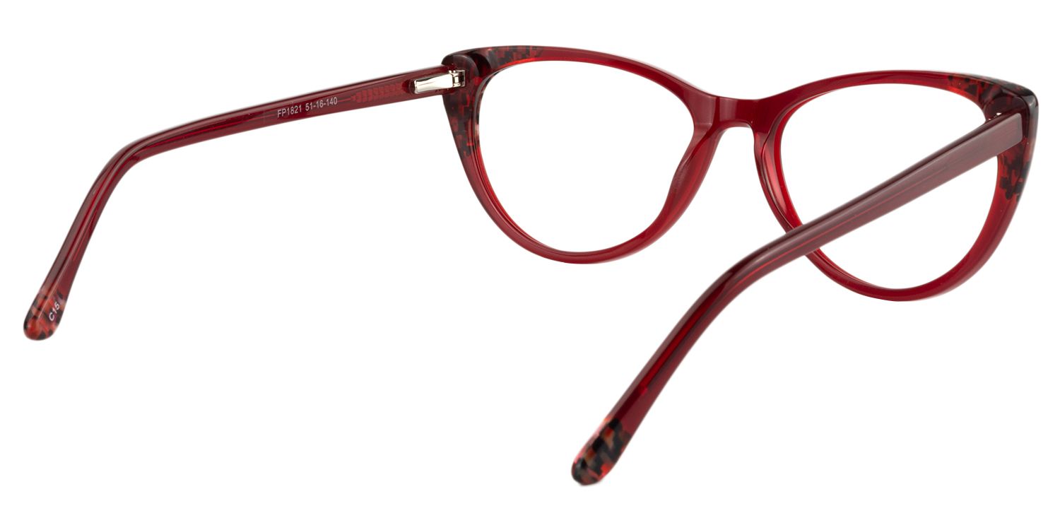 Cat Eye Dark Red Glasses | Zeelool Glasses5