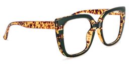 Brenda Square Dark-Green Glasses2