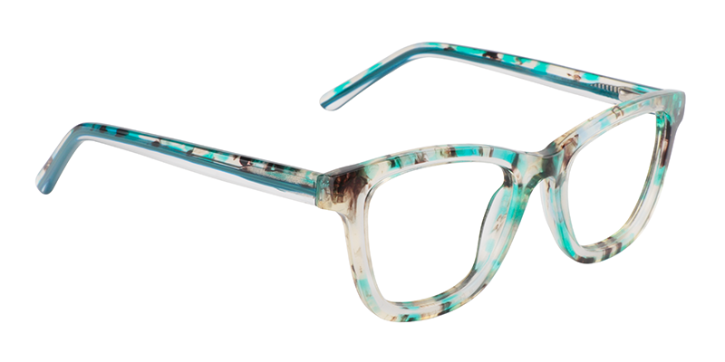 Rectangle Green Floral Glasses | Zeelool Eyeglass Frames3