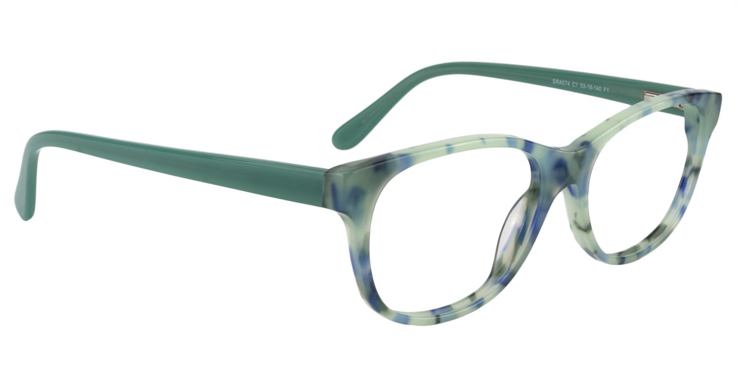 Rectangle Green Floral Glasses | Zeelool Glasses3