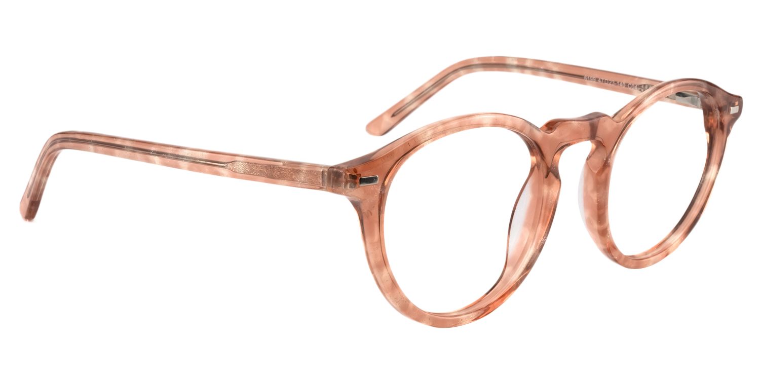 Round Living Coral Glasses | Zeelool Glasses2