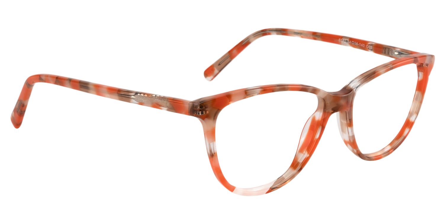Oval Orange-Pattern Glasses | Zeelool Glasses3