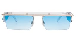 Sophia Rectangle Silver Sunglasses0