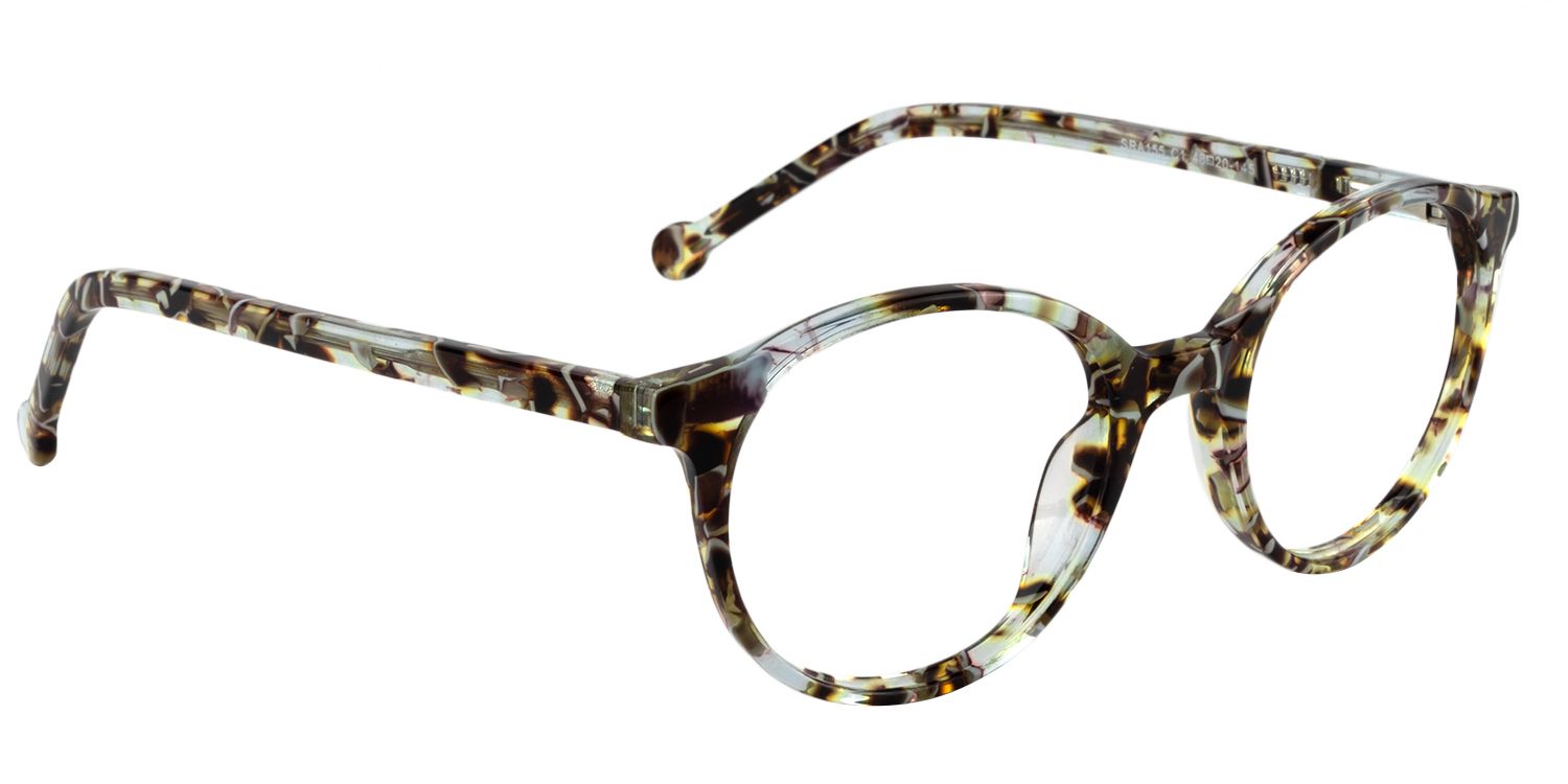 Round Brown Pattern Glasses | Zeelool Glasses2