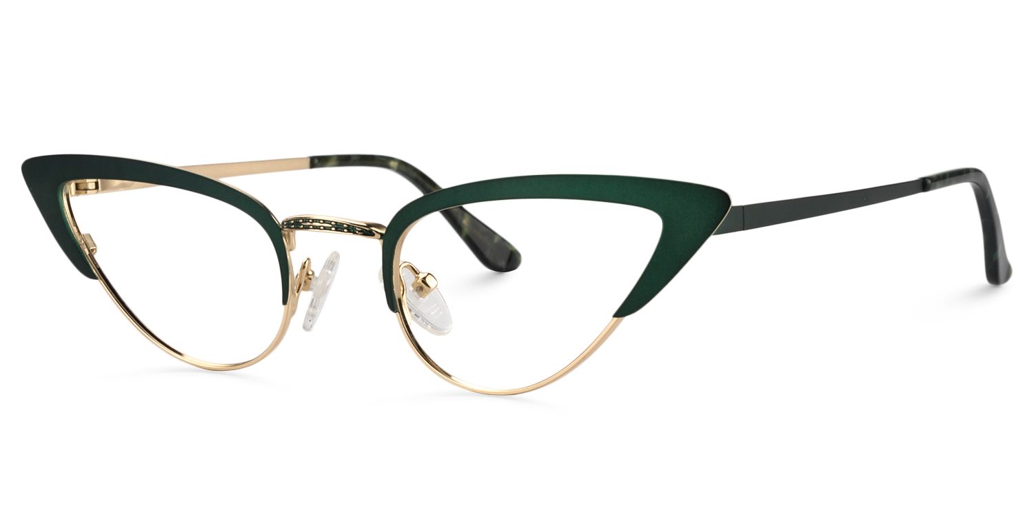 Cateye Green Glasses | Zeelool Eyeglass Frames3