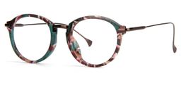 Anemone Round Green-Floral Glasses 2