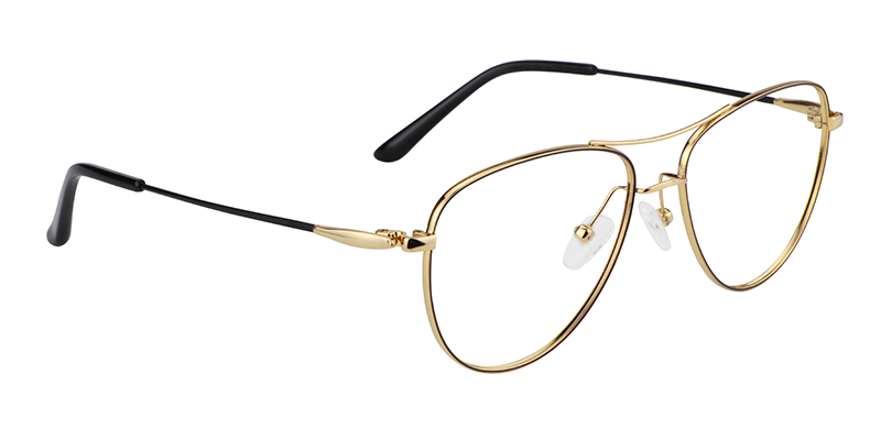 Aviator Black-Gold Glasses | Zeelool Eyeglasses3