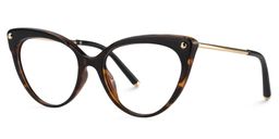 Alivia Cat Eye Yellow Tortoise Glasses3