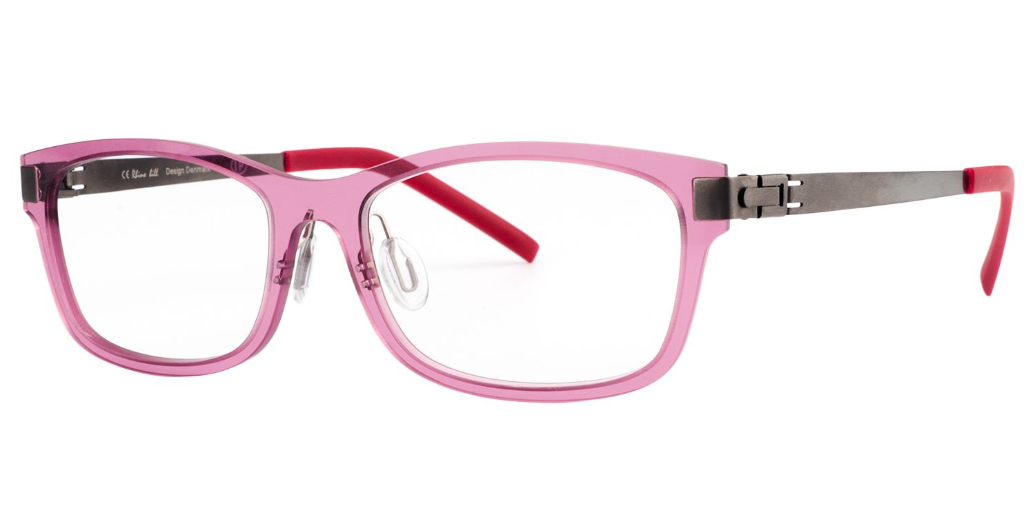 Rectangle Pink-Red Glasses | Zeelool Glasses4