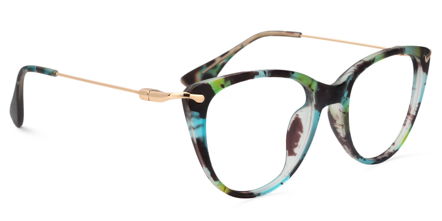 Cat Eye Green-Black Glasses | Zeelool Glasses3