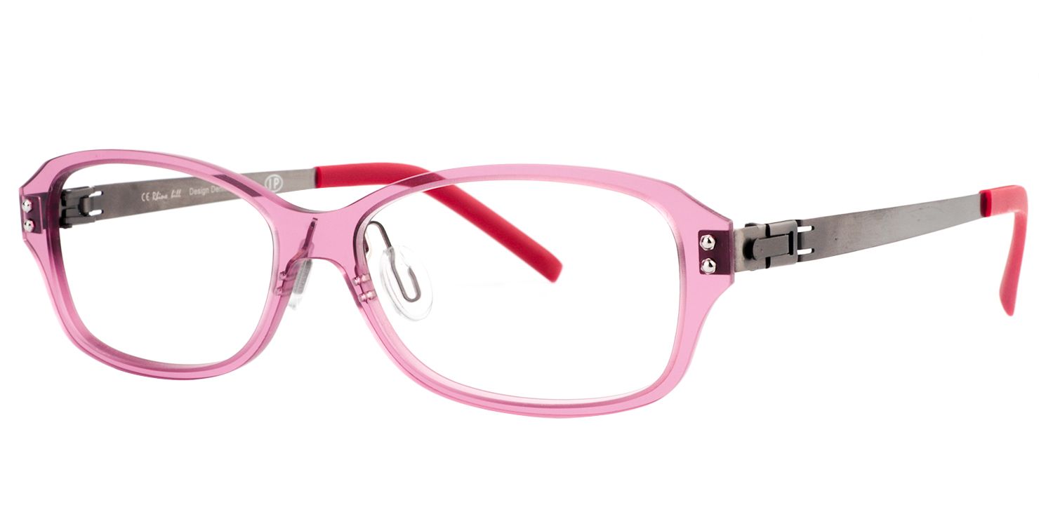 Rectangle Red-Pink Glasses | Zeelool Glasses2