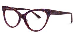 Caron Cat Eye Purple Pattern Glasses3