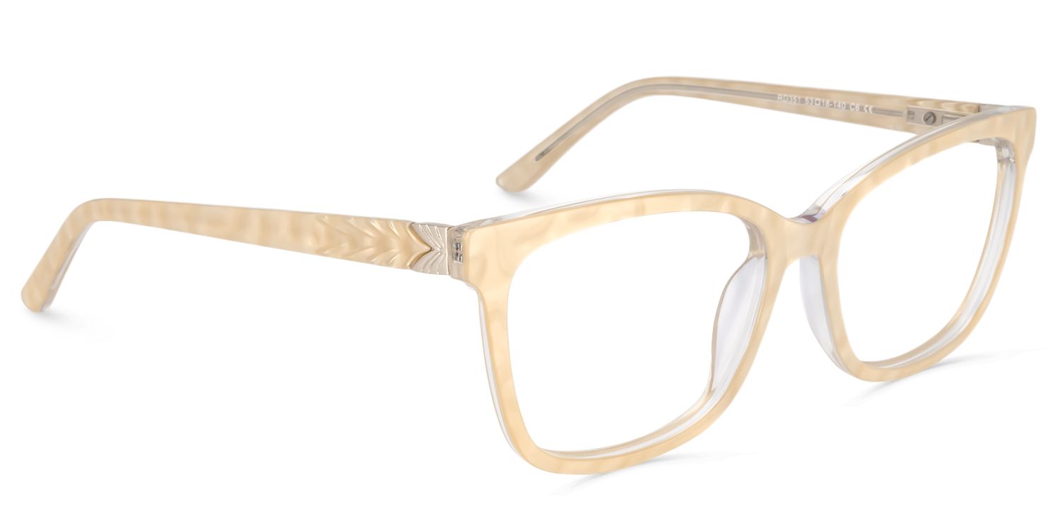 Rectangle Beige Glasses | Zeelool Glasses3