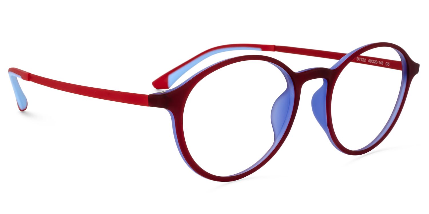 Round Dark Red Glasses | Zeelool Glasses2