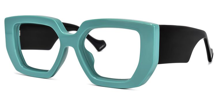Reece Geometric Green Glasses
