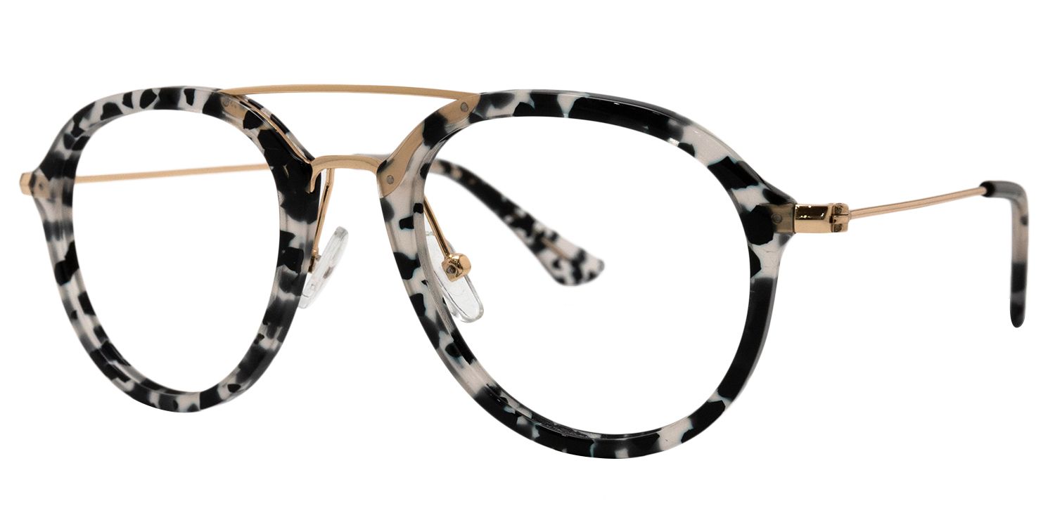 Aviator Black-White Glasses | Zeelool Glasses2