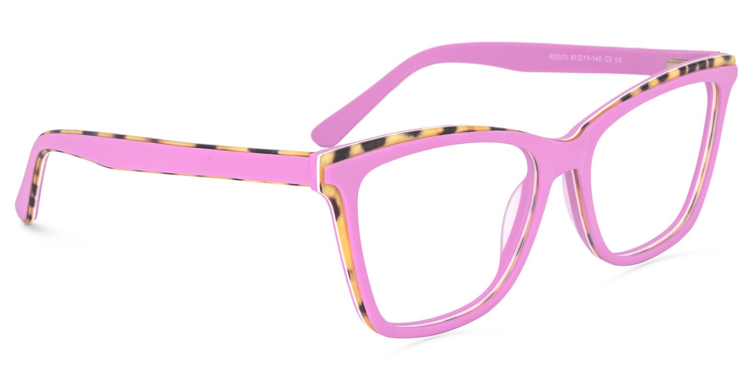 Square Bright Pink Glasses | Zeelool Glasses3