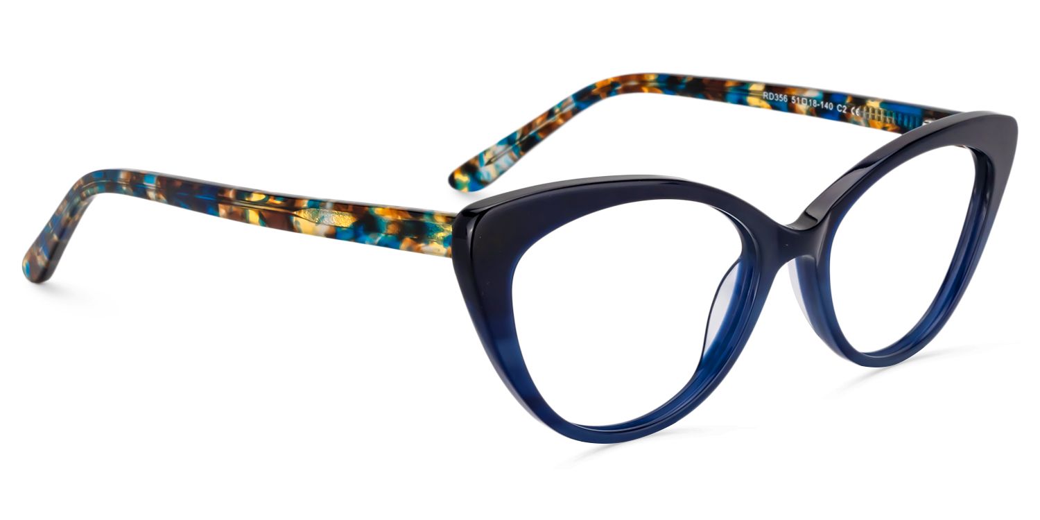 Cat Eye Dark Blue Glasses | Zeelool Glasses3