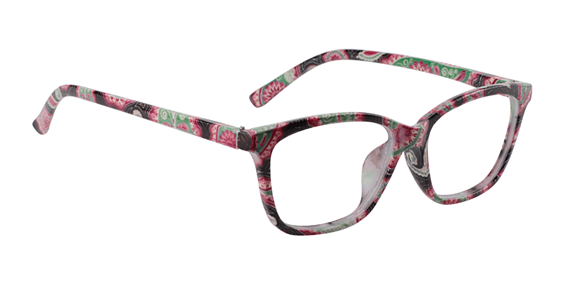 Rectangle Pink Floral Reading Glasses | Zeelool Reading Glasses3