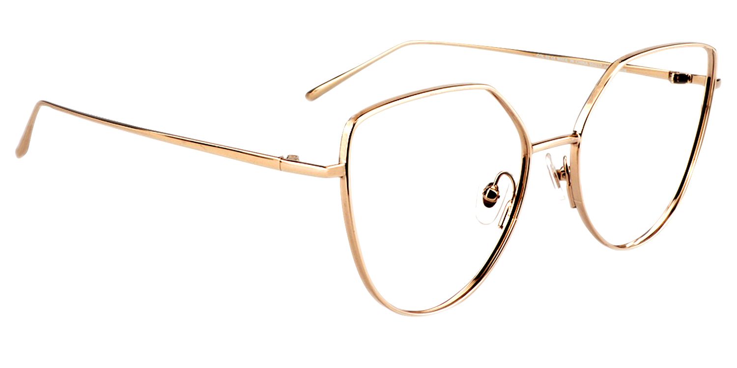 Ariel Cat Eye Gold Glasses | Zeelool Glasses3