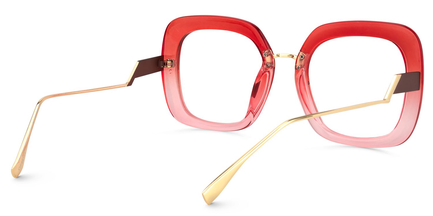 Square Red Glasses | Zeelool Glasses4