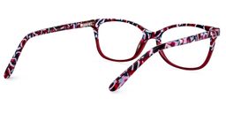 Clover Rectangle Dark Red Glasses4