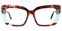 Plouffe Rectangle Red-Floral Glasses0