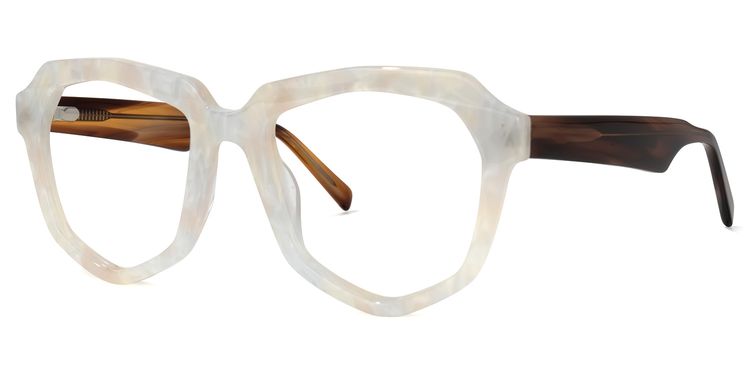 Fondren Geometric White Glasses