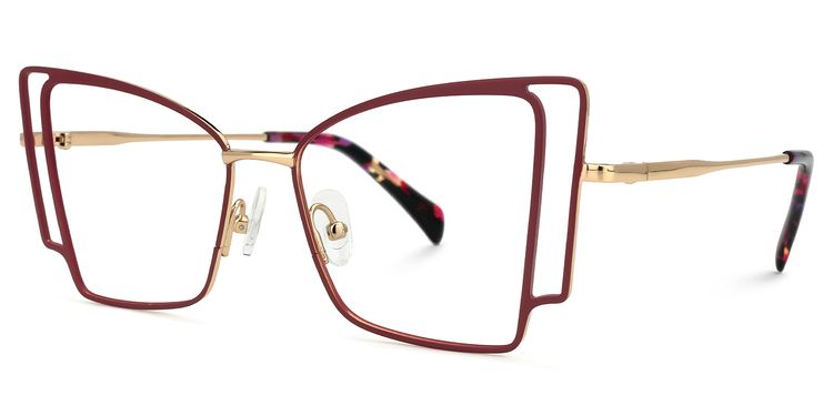 Tapacia Geometric Red Glasses