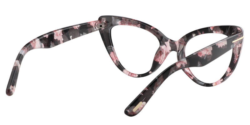 Cat Eye Pink Floral Glasses | Zeelool Eyeglass Frames5