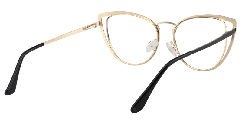 Cateye Black&Gold Glassess | Zeelool Eyeglass Frames4