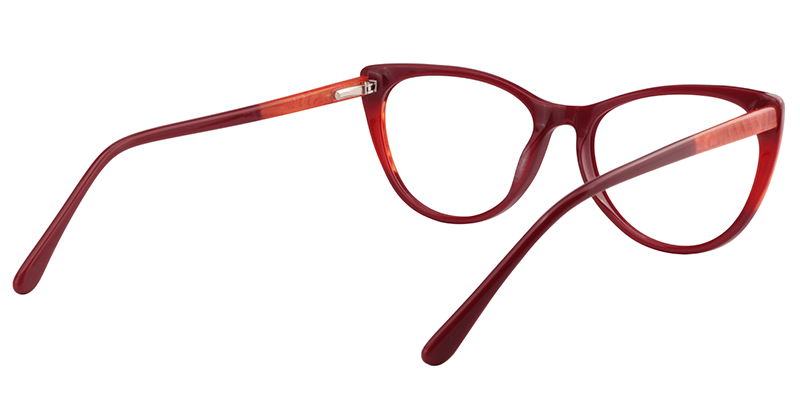 Oval Red Glasses | Zeelool Eyeglass Frames5