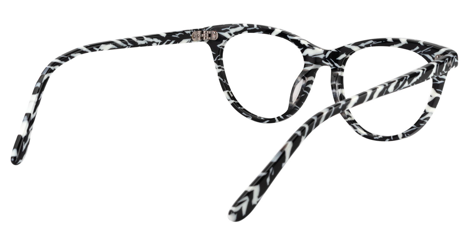 Oval Black-White Glasses | Zeelool Glasses5