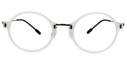 Olga Round White Glasses0