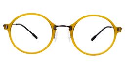 Olga Round Yellow Glasses0
