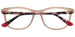 Debbie Rectangle Beige Glasses1
