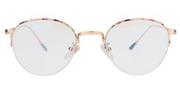 Bishop Round Gold Floral Glasses0