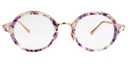 Fiona Round Purple Pattern Glasses0