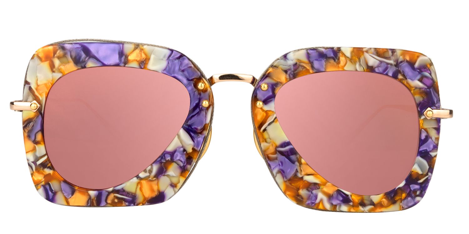 Square Purple Floral Sunglasses | Zeelool Sunglasses0