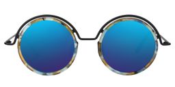 Alban Round Blue Floral Sunglasses0