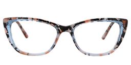 Albin Rectangle Blue Clear Glasses0