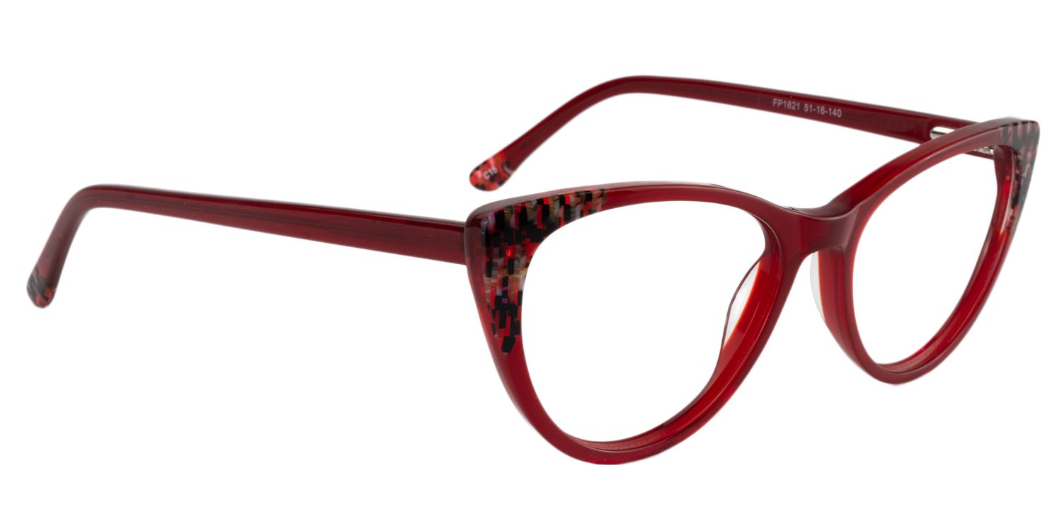Cat Eye Dark Red Glasses | Zeelool Glasses2