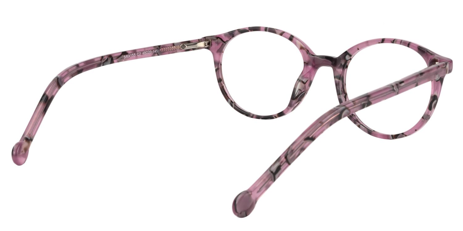 Round Purple Floral Glasses | Zeelool Glasses5
