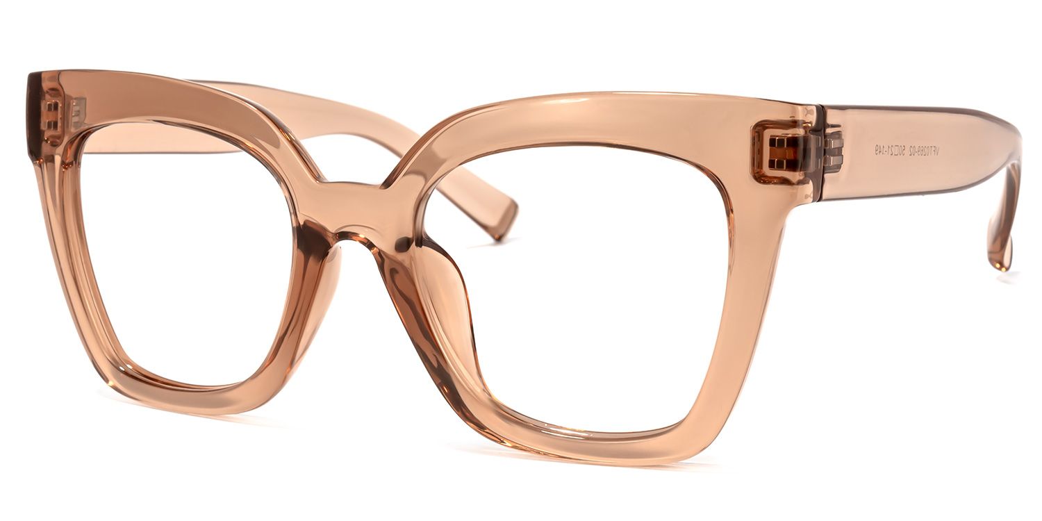 Cat-eye Beige/Clear Glasses | Zeelool Glasses1111112