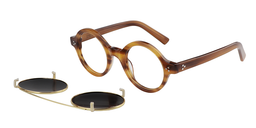 Patton Clip-On Burnt Umber Glasses1